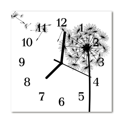 Horloge murale en verre Pissenlit