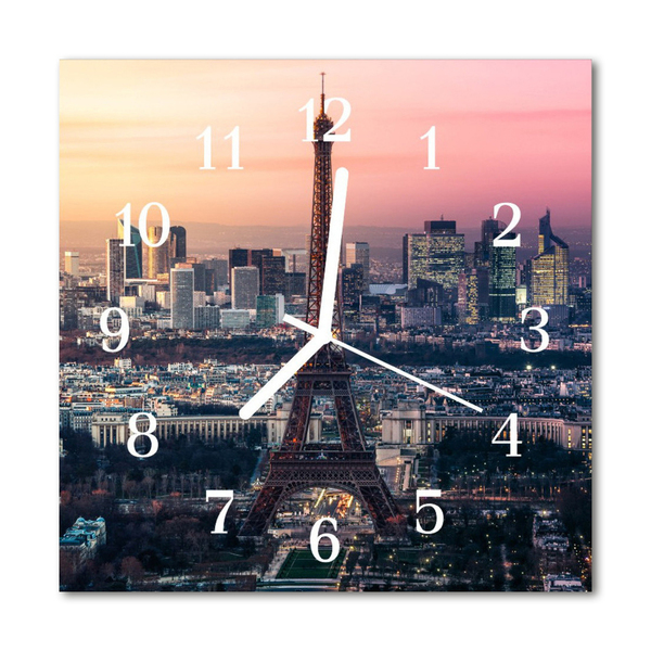 Horloge murale en verre Tour eiffel paris