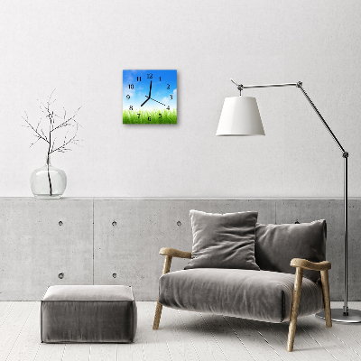 Horloge murale en verre Herbe