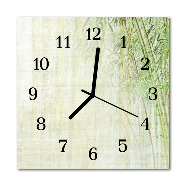 Horloge murale en verre Plante de bambou