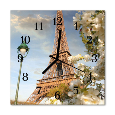 Horloge murale en verre Tour eiffel paris