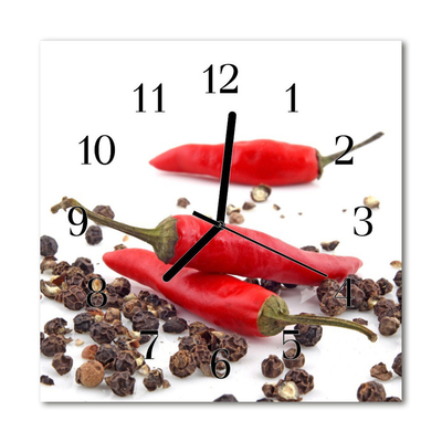 Horloge murale en verre Piments forts