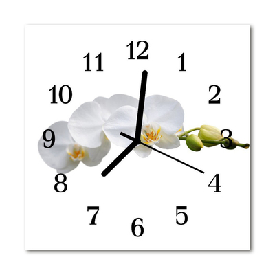 Horloge murale en verre Orchidée