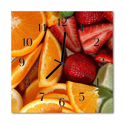 Horloge murale en verre Fruits