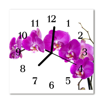 Horloge murale en verre Orchidée