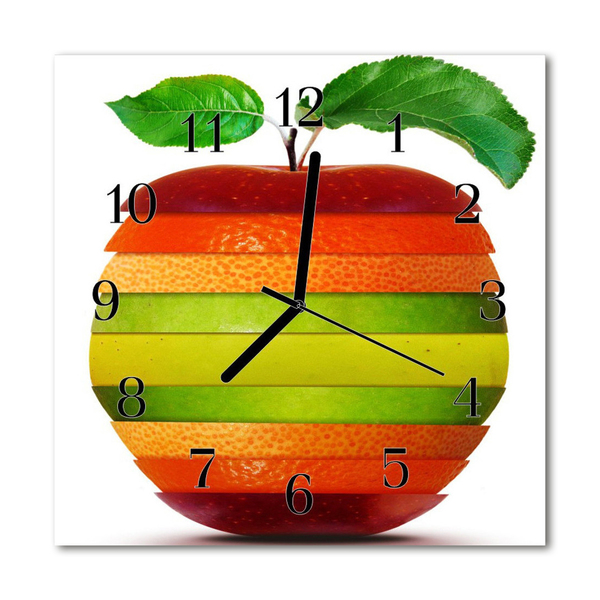 Horloge murale en verre Pomme