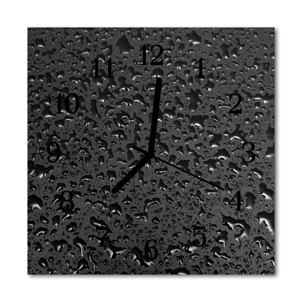 Horloge murale en verre Gouttes d'eau