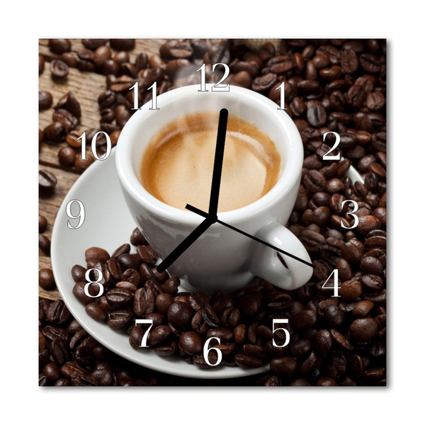 Horloge murale en verre Tasse à café