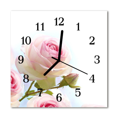 Horloge murale en verre Rose