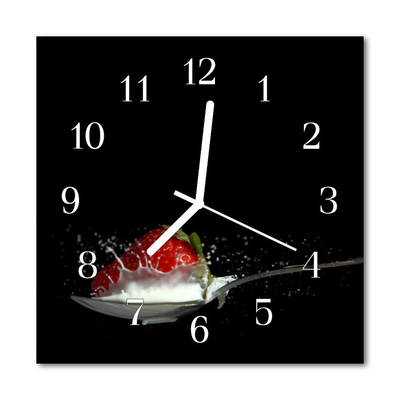 Horloge murale en verre Fraise