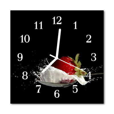 Horloge murale en verre Fraise