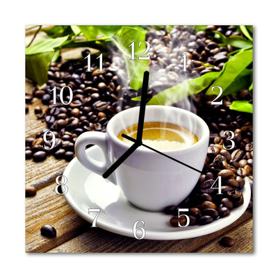 Horloge murale en verre Tasse à café