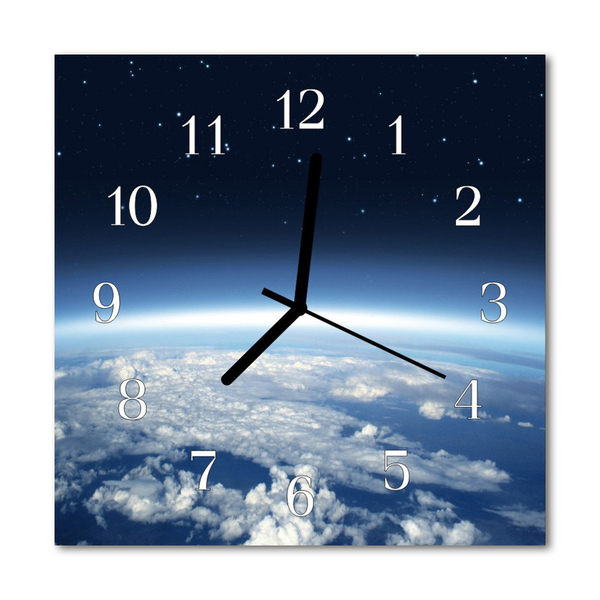 Horloge murale en verre Univers de la terre