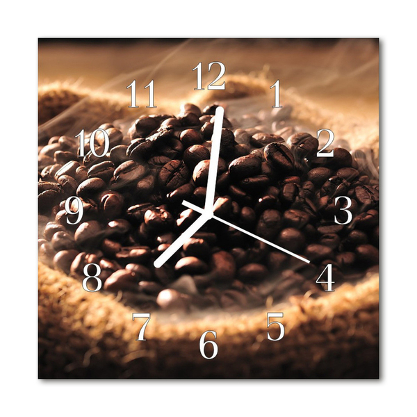 Horloge murale en verre Café en grains