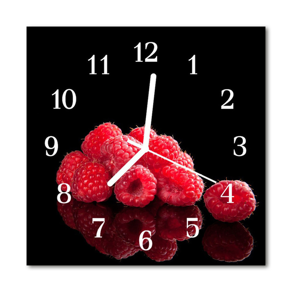 Horloge murale en verre Framboises