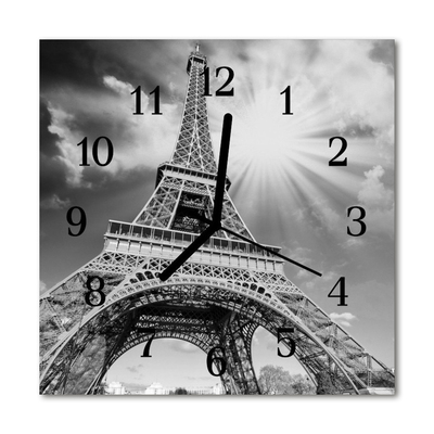 Horloge murale en verre Tour eiffel paris