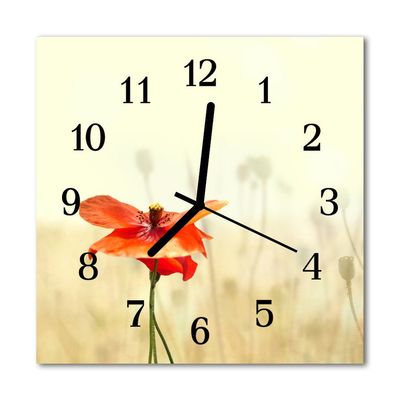 Horloge murale en verre Pavot