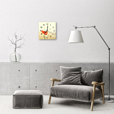 Horloge murale en verre Pavot