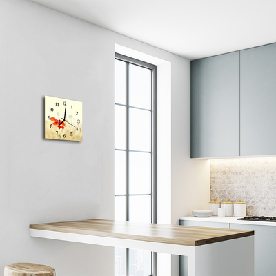 Horloge murale en verre Pavot