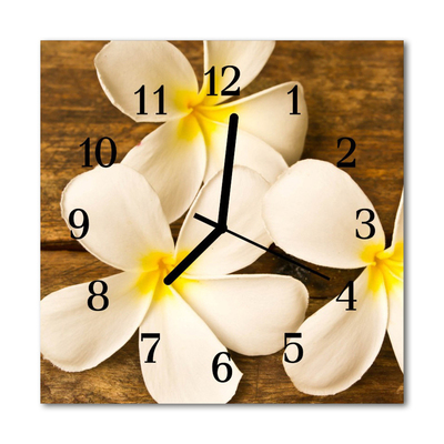 Horloge murale en verre Fleurs