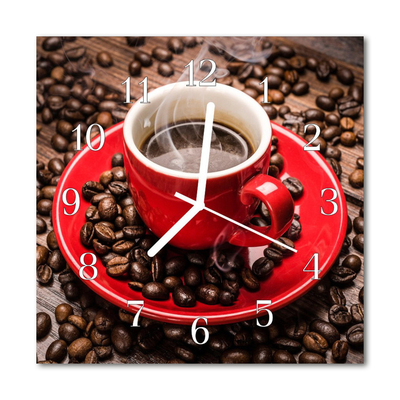 Horloge murale en verre Tasse à café