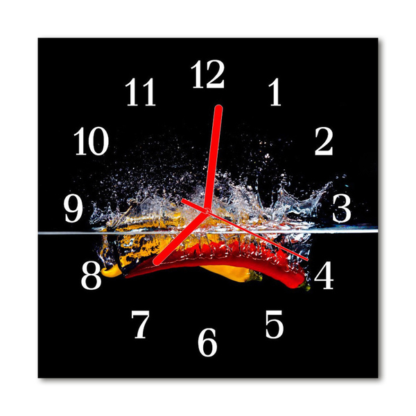 Horloge murale en verre Piments forts