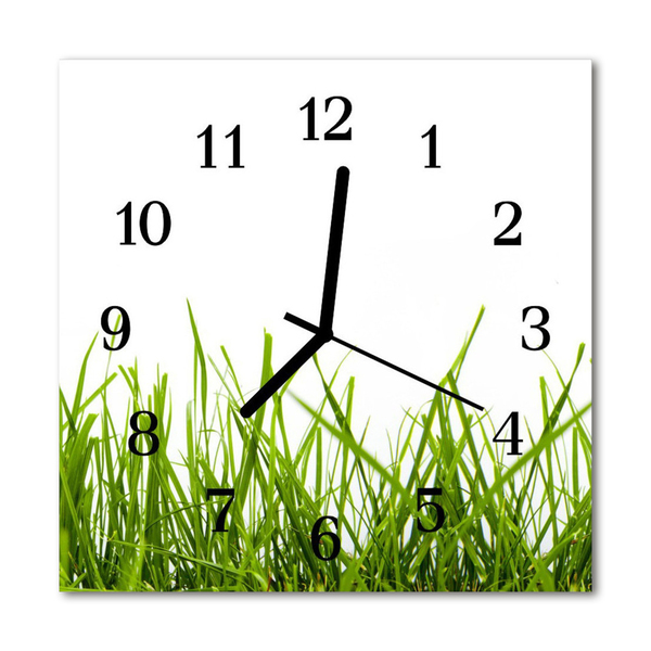 Horloge murale en verre Herbe