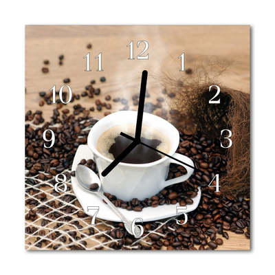 Horloge murale en verre Tasse de café