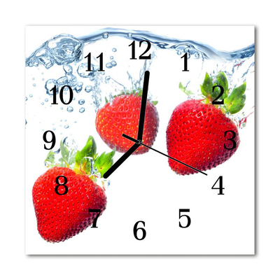 Horloge murale en verre Fraises