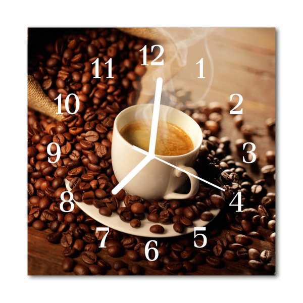 Horloge murale en verre Tasse de café