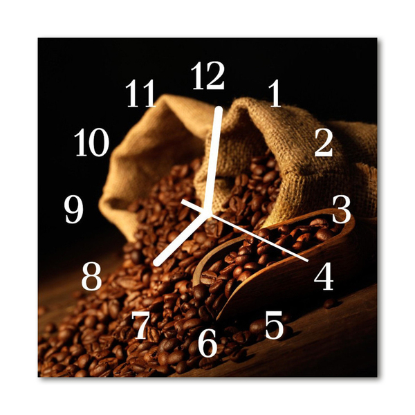 Horloge murale en verre Café en grains