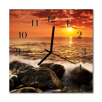 Horloge murale en verre Coucher du soleil