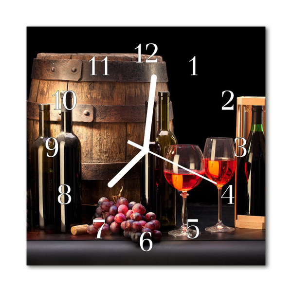 Horloge murale en verre Tonneau de vin