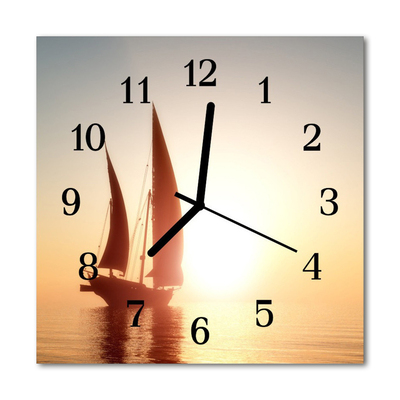 Horloge murale en verre Bateau à voile