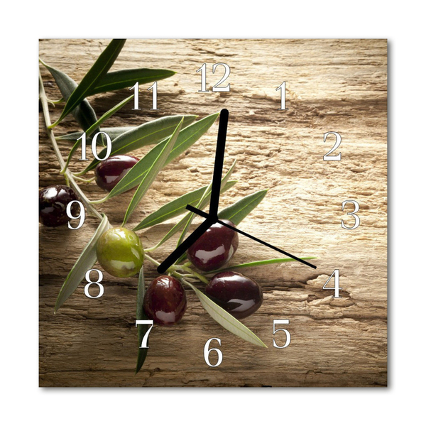 Horloge murale en verre Olives