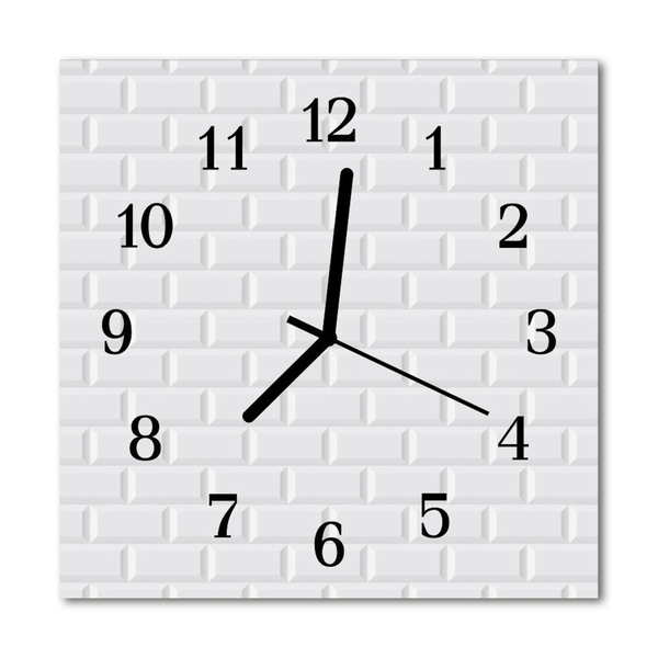 Horloge murale en verre Brique