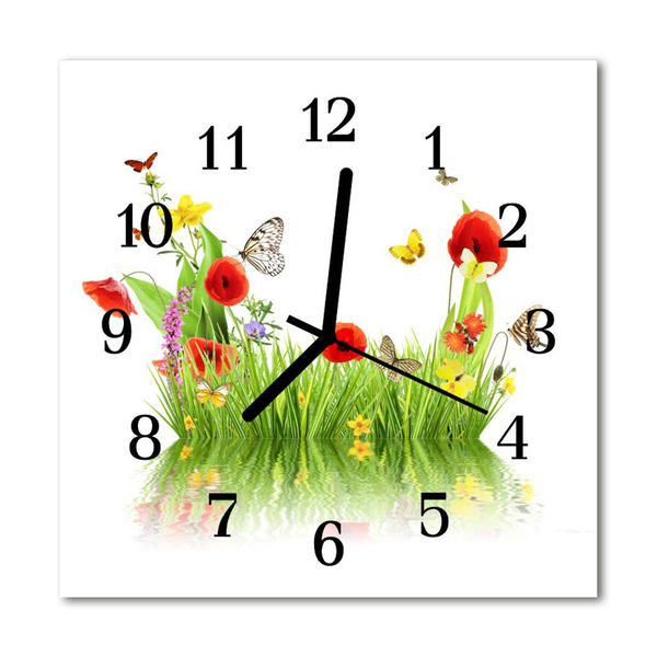 Horloge murale en verre Prairie