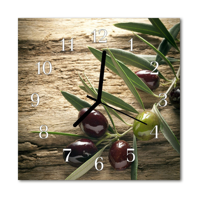 Horloge murale en verre Olives