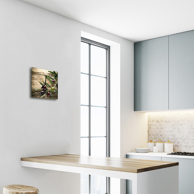Horloge murale en verre Olives