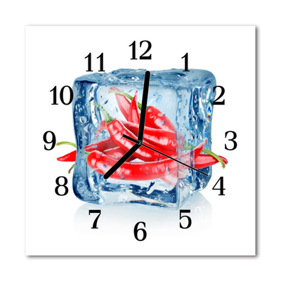 Horloge murale en verre Piment de glace