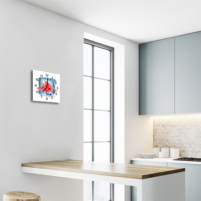 Horloge murale en verre Piment de glace