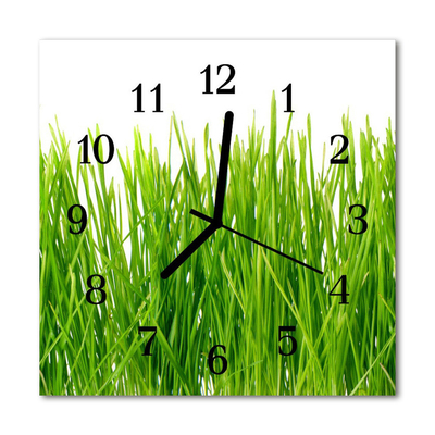 Horloge murale en verre Herbe