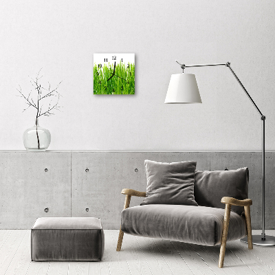 Horloge murale en verre Herbe