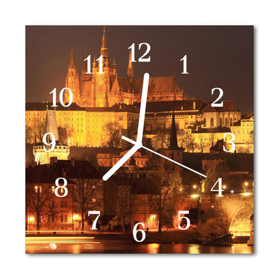 Horloge murale en verre Prague