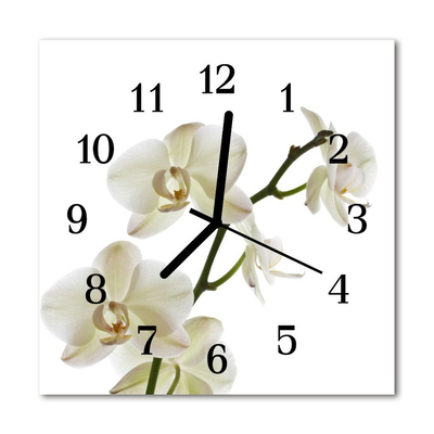 Horloge murale en verre Orchidée