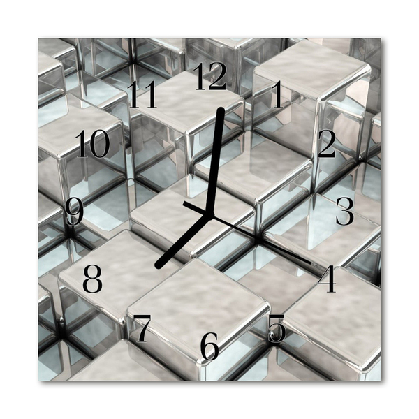 Horloge murale en verre Cubes