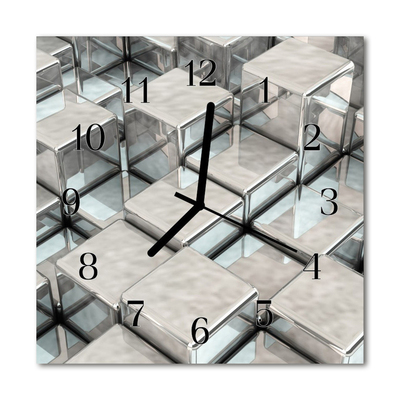 Horloge murale en verre Cubes