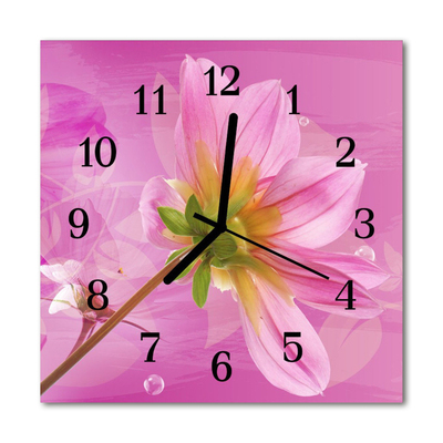 Horloge murale en verre Fleur