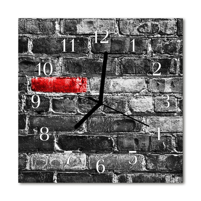 Horloge murale en verre Brique