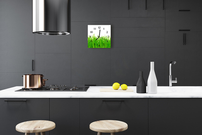 Horloge murale en verre Herbe